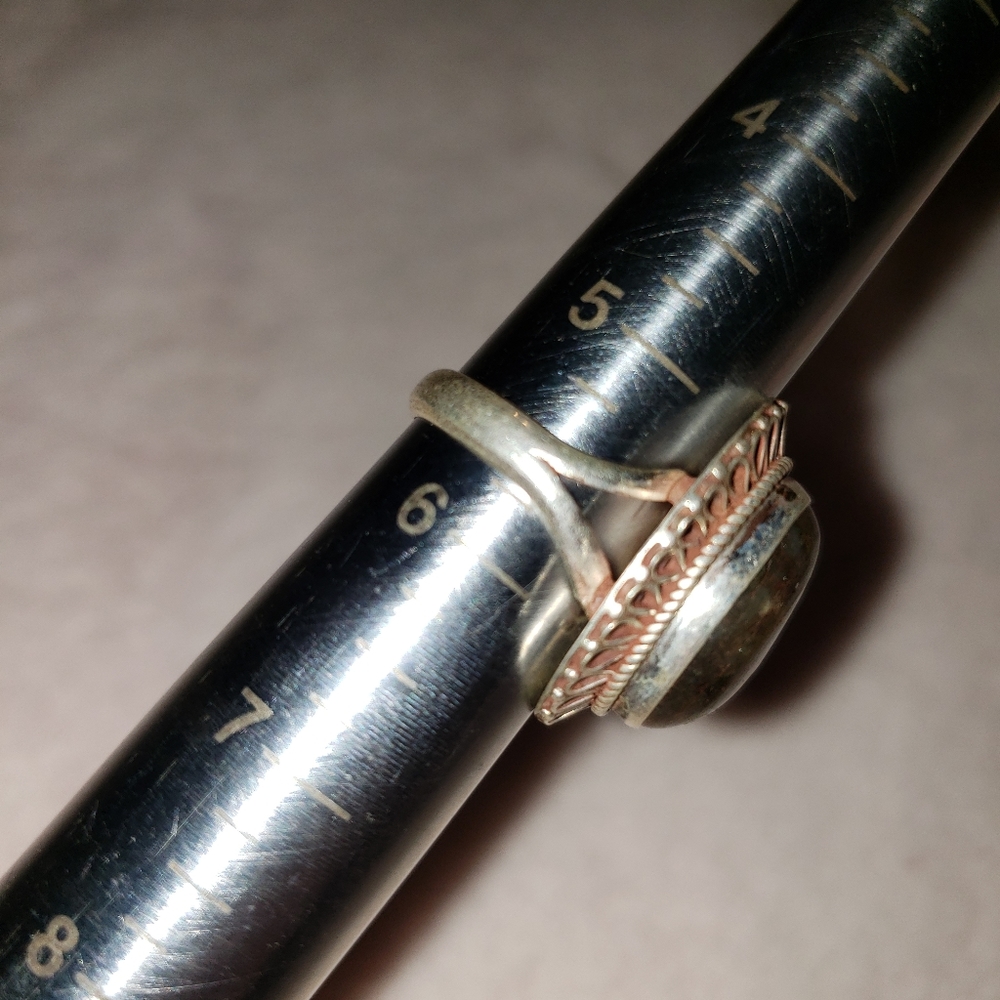 SS green stone ring - Picture 5 of 5